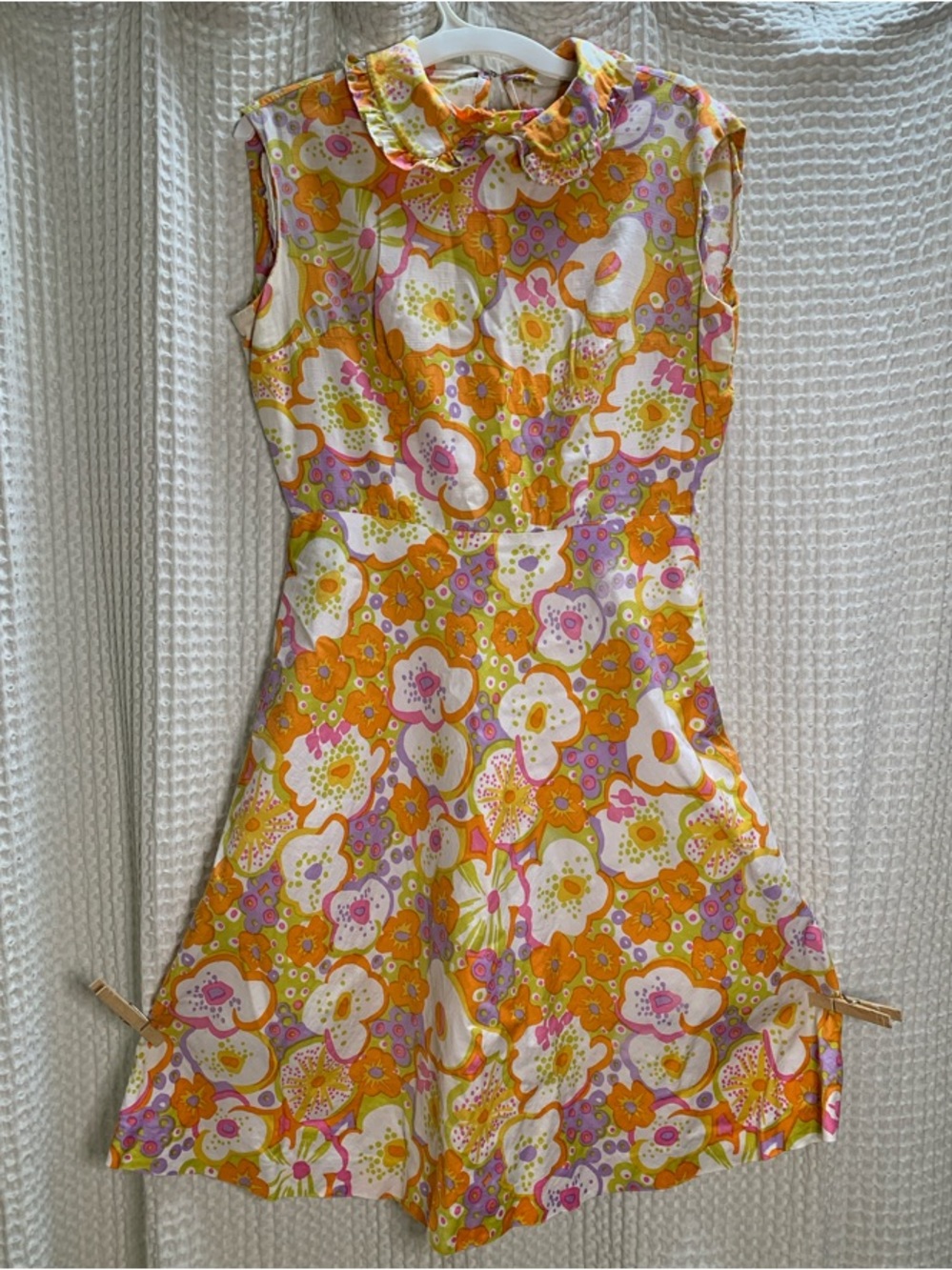Sleeveless Floral A-Line Dress in Yellow & Pink
